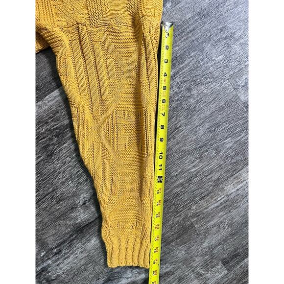 Vintage Red Camel Sweater Medium Yellow Geometric Knit Ramie Cotton Hong Kong - Picture 6 of 6